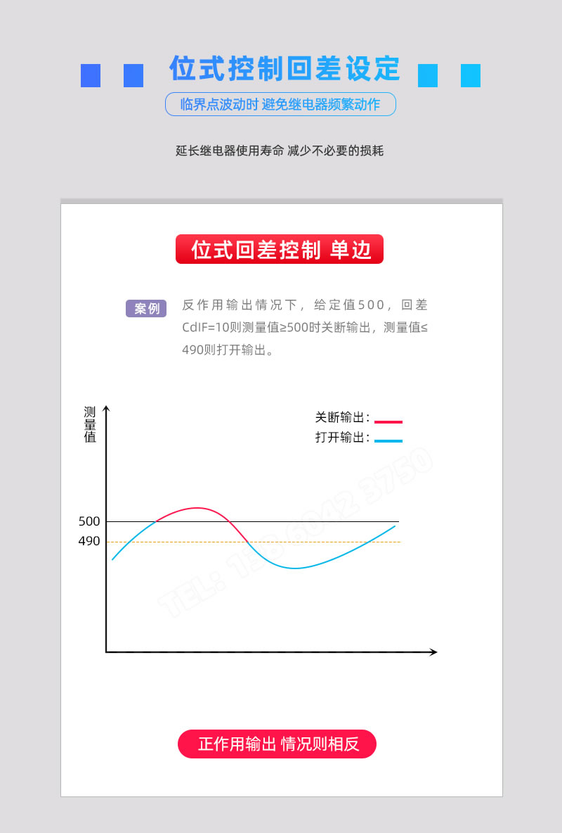 單邊式、位式回差控制，避免控制臨界點(diǎn)頻繁動作