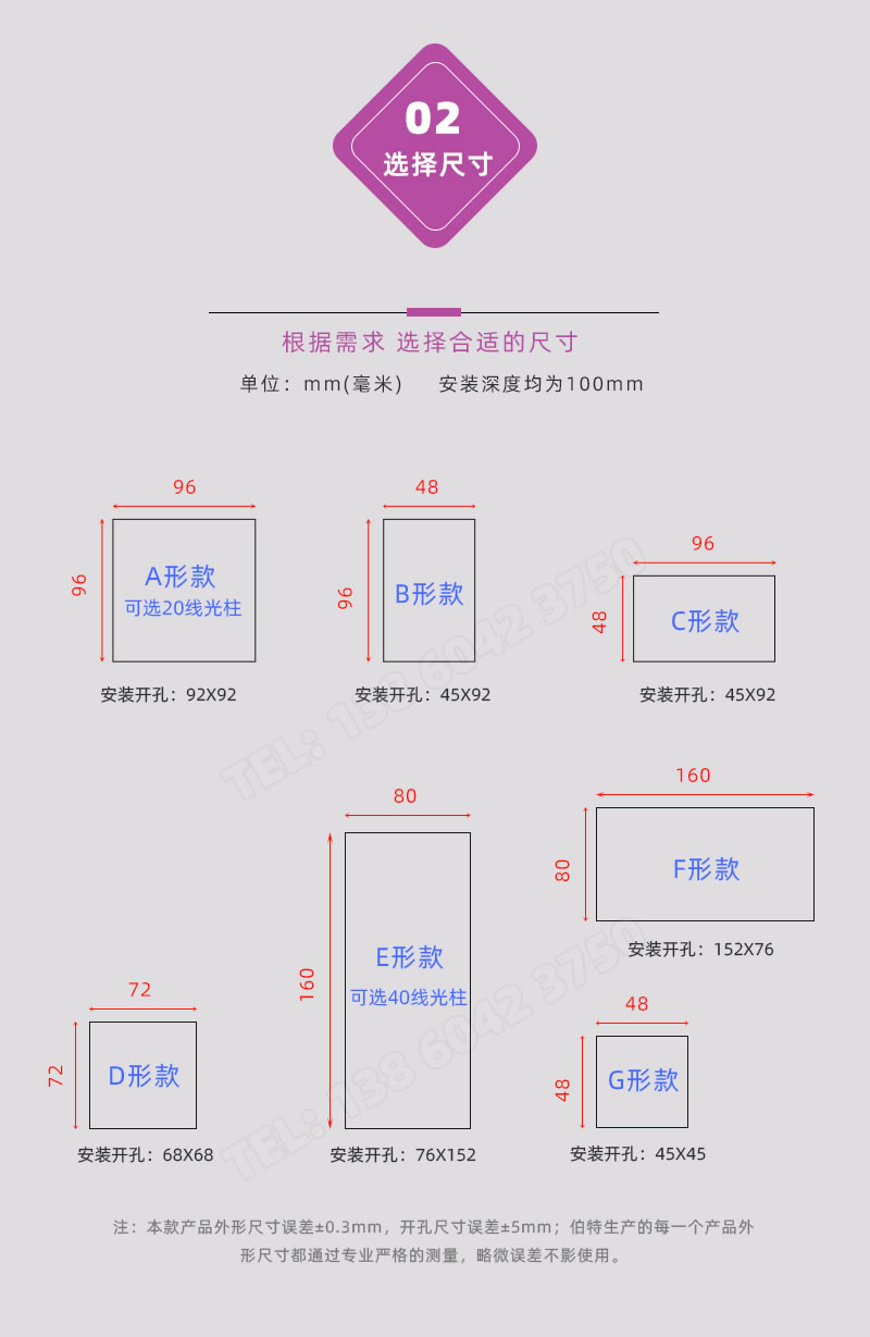 7種國際標(biāo)準(zhǔn)通用尺寸-溫度控制儀表